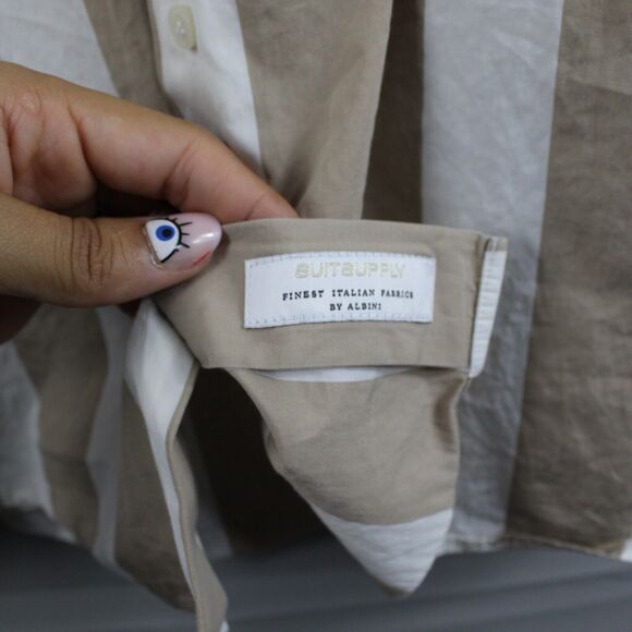 Suitsupply Beige and White Striped Dress Shirt - Picture 8 of 10